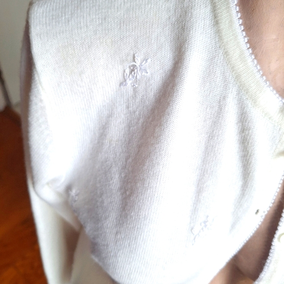Emily Rose Button down Cardigan, embroidered and pearl beads - Picture 7 of 16